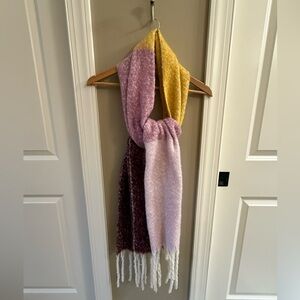 Old Navy Yellow, Purple and Beige Multicolor Knit Soft and Warm Scarf. NEW